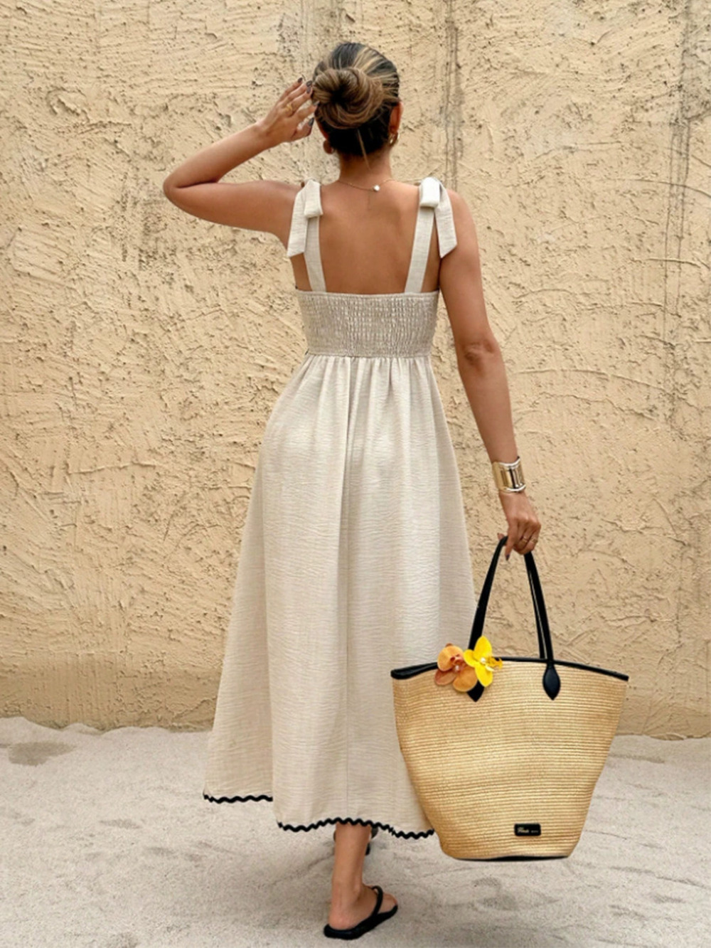ZARA Women Summer Vacation Sleeveless Backless Midi Tank Dress - Picture 5 of 6